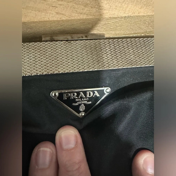 Prada Tessuto Nylon and Leather Frame Satchel Black EUC - Picture 7 of 16